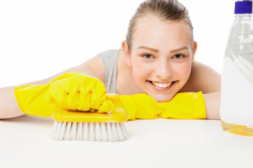 Cleaner working on a carpet in a Kingston upon Thames property
